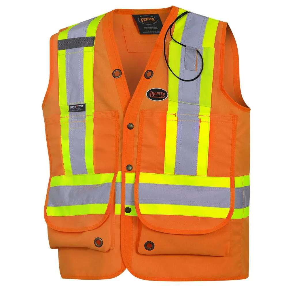 Safety Vest - Pioneer Hi-Viz Yellow/Green Surveyor's Vest, 6697