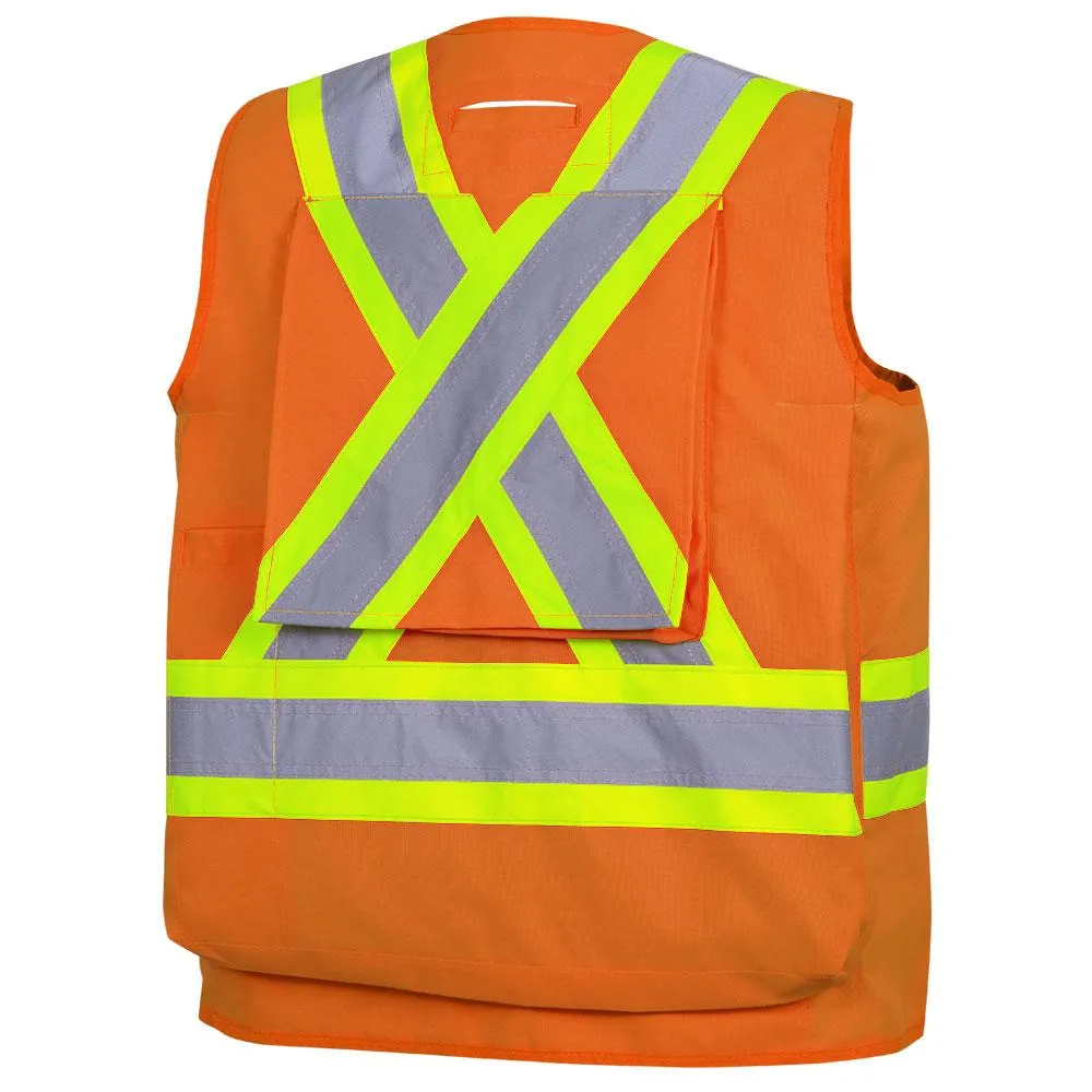 Safety Vest - Pioneer Hi-Viz Yellow/Green Surveyor's Vest, 6697