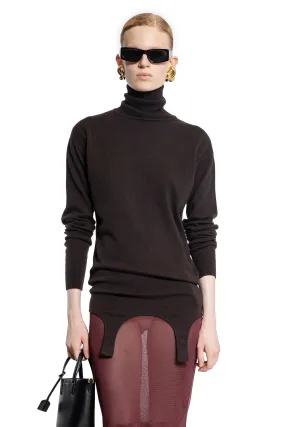 SAINT LAURENT WOMAN BROWN KNITWEAR