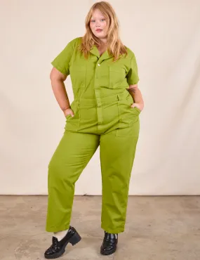 Short Sleeve Jumpsuit - Gross Green