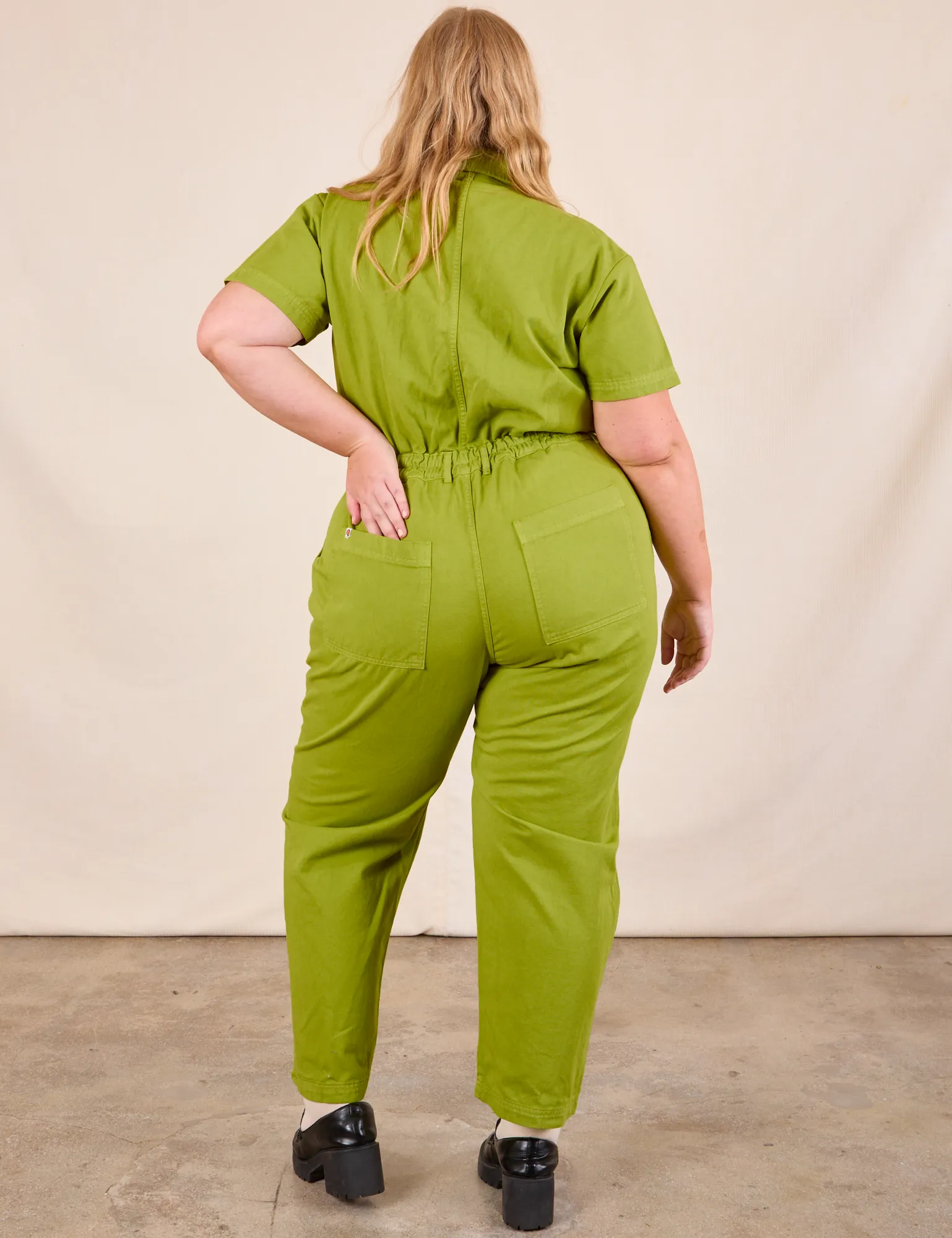 Short Sleeve Jumpsuit - Gross Green