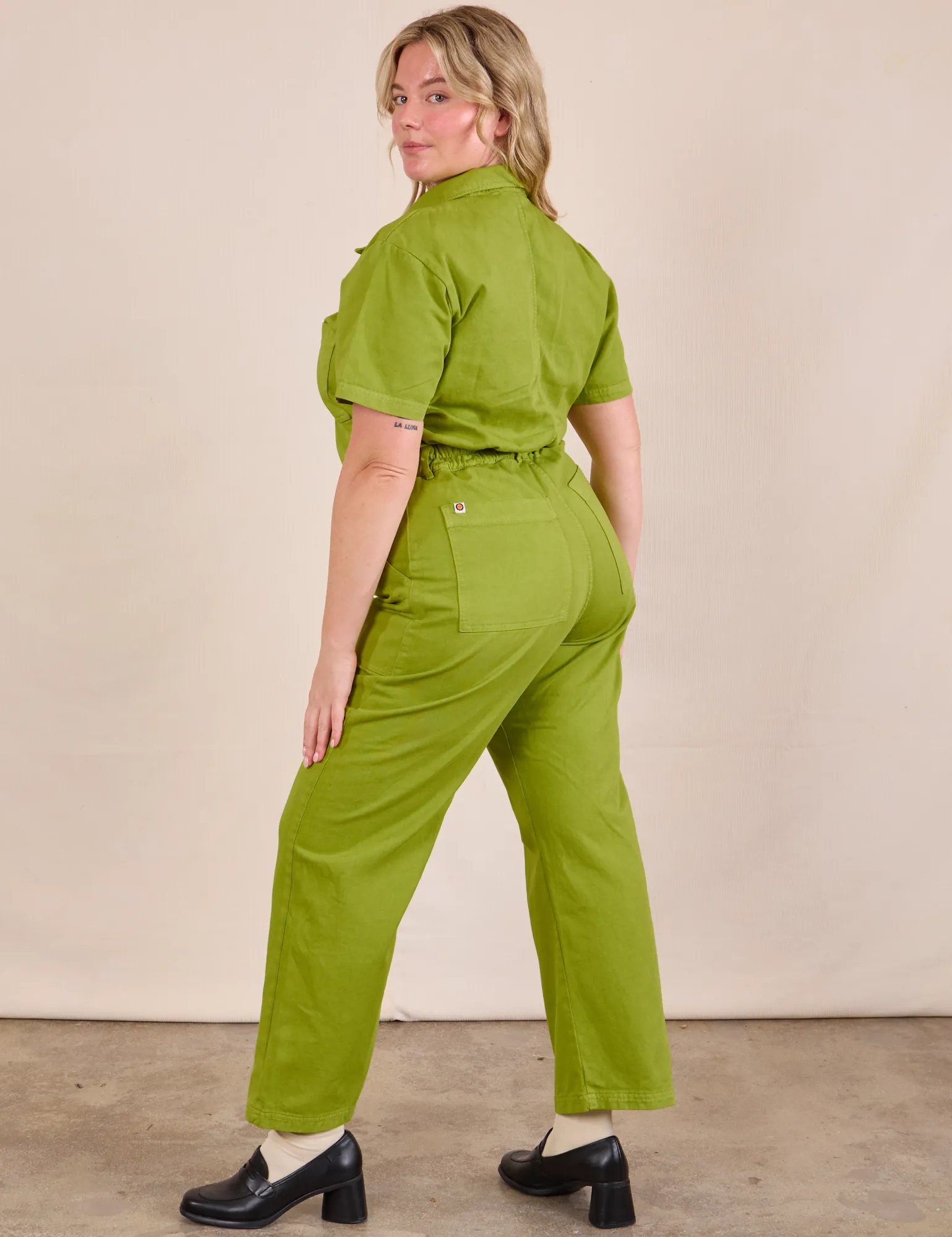 Short Sleeve Jumpsuit - Gross Green