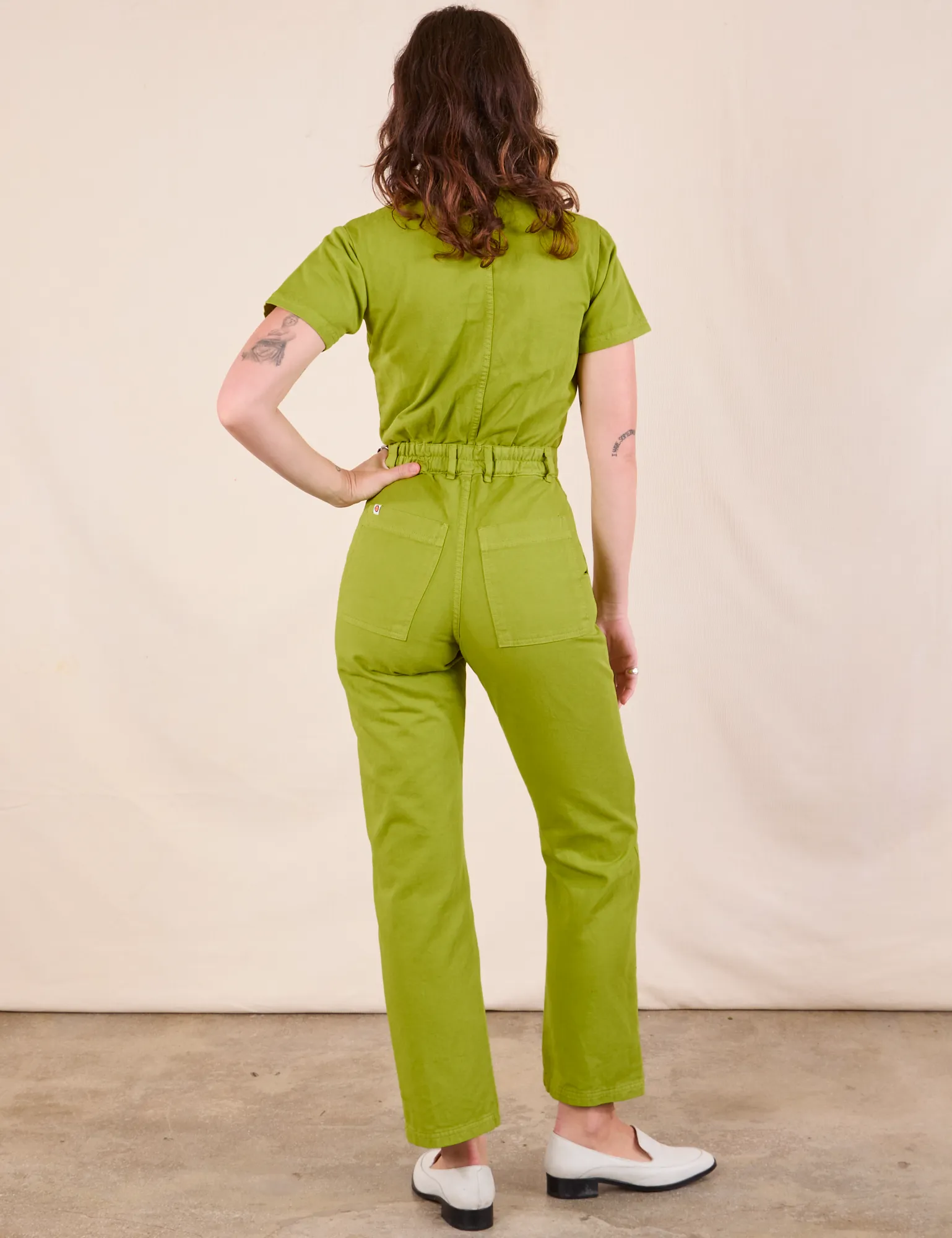 Short Sleeve Jumpsuit - Gross Green