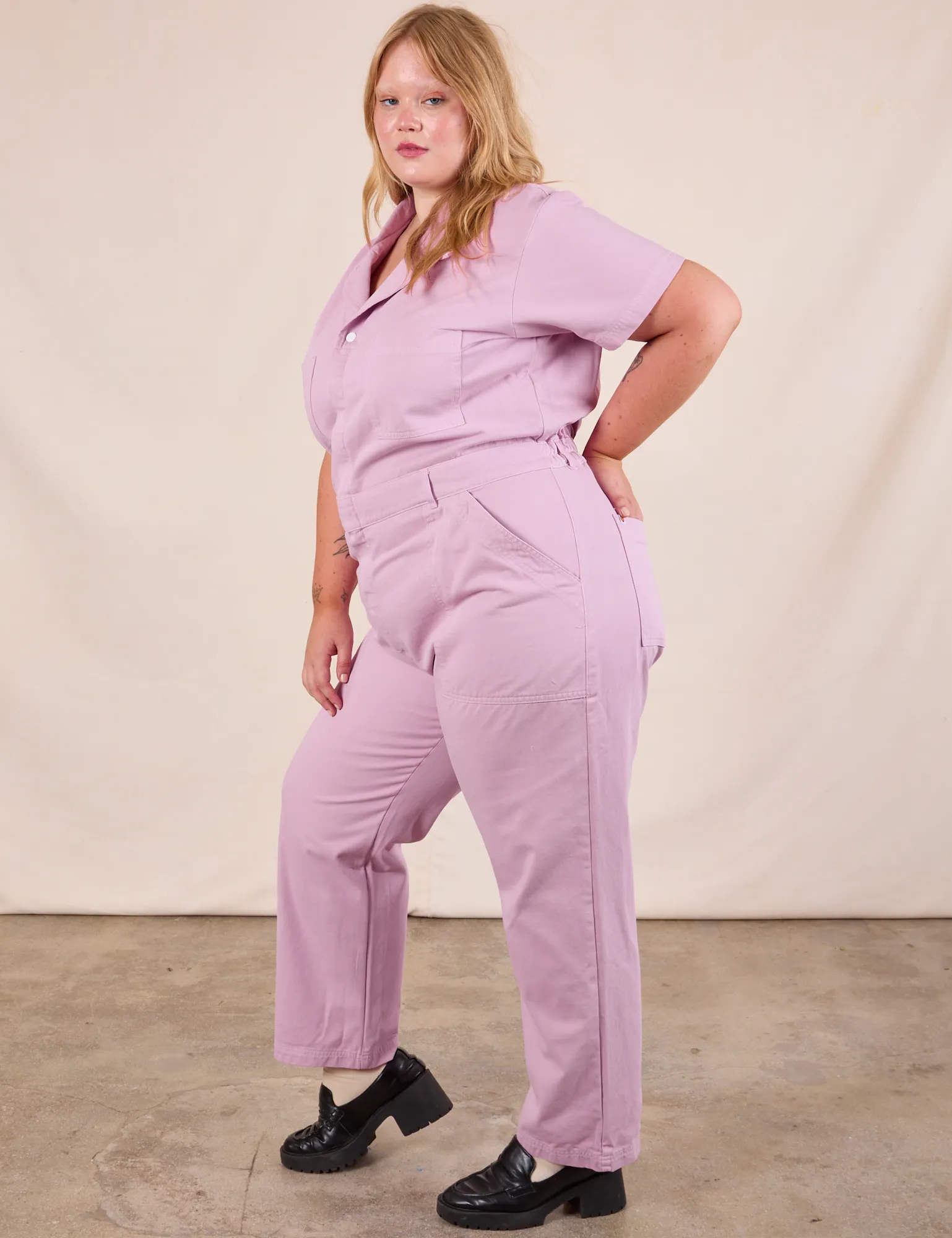 Short Sleeve Jumpsuit - Lilac