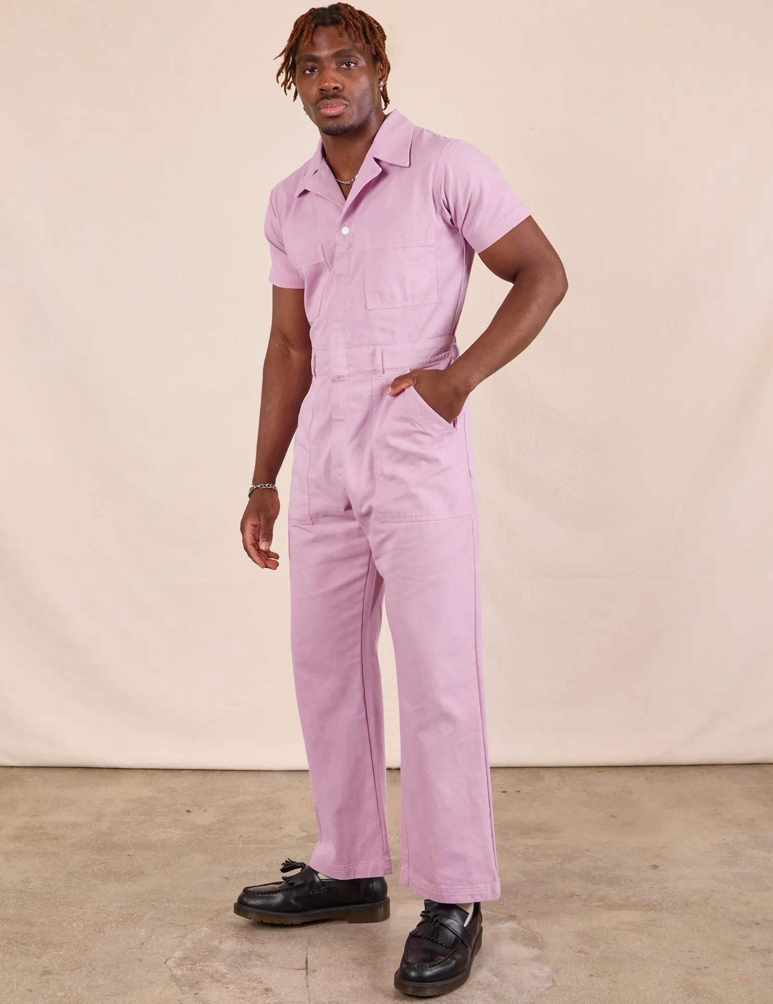 Short Sleeve Jumpsuit - Lilac