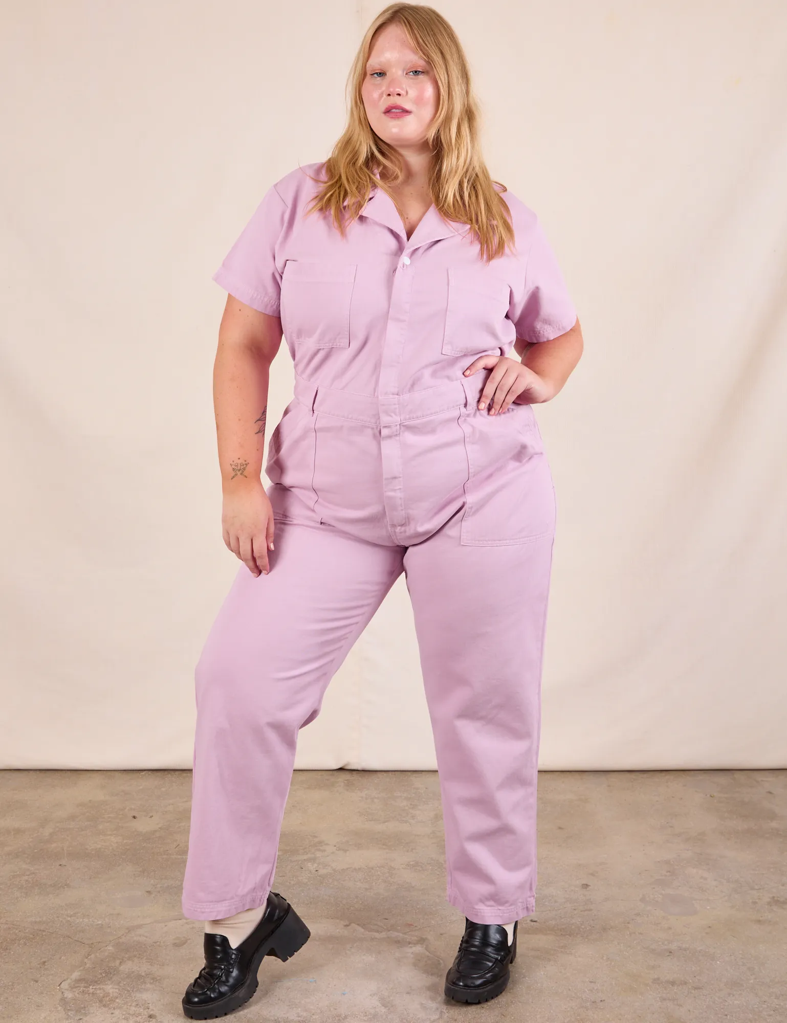 Short Sleeve Jumpsuit - Lilac