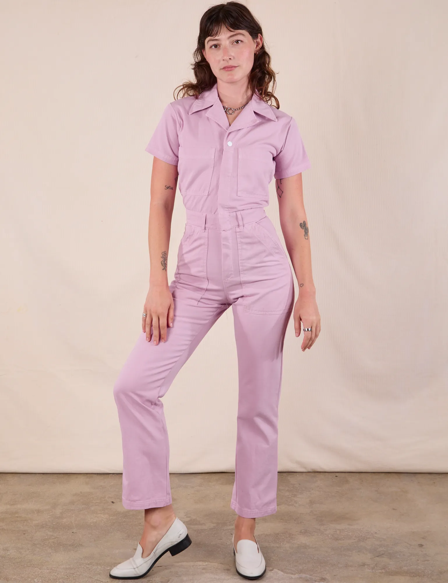 Short Sleeve Jumpsuit - Lilac