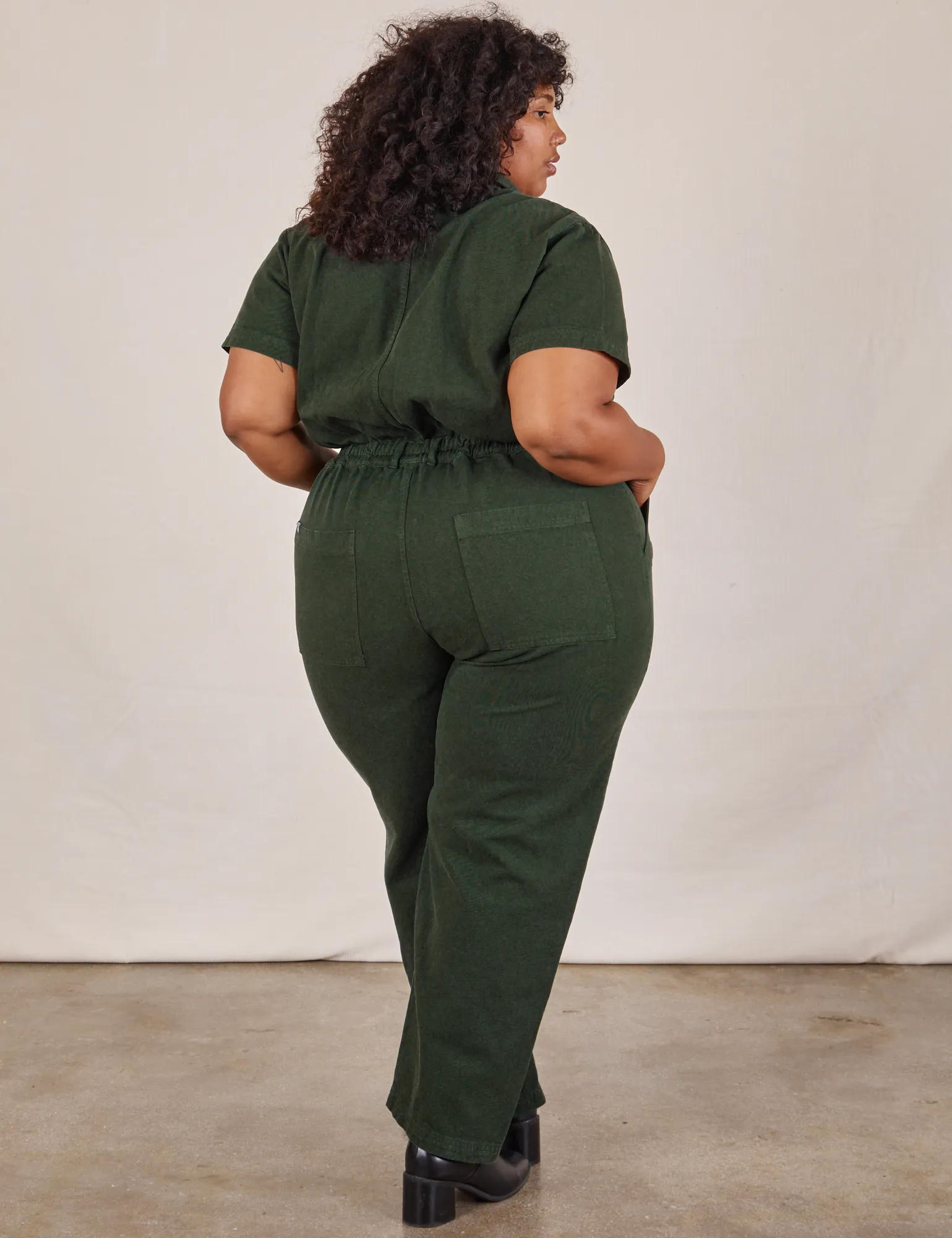 Short Sleeve Jumpsuit - Swamp Green