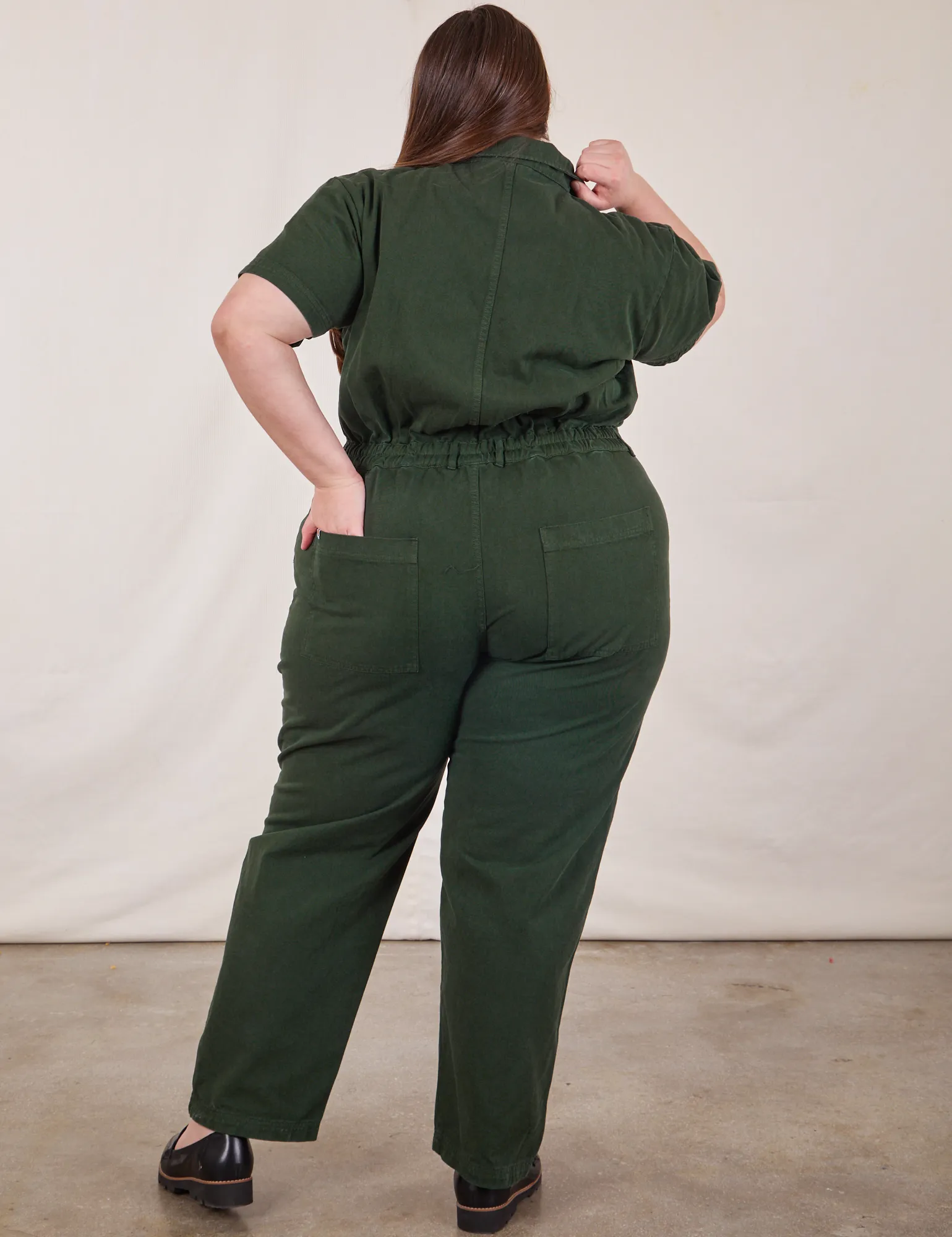 Short Sleeve Jumpsuit - Swamp Green