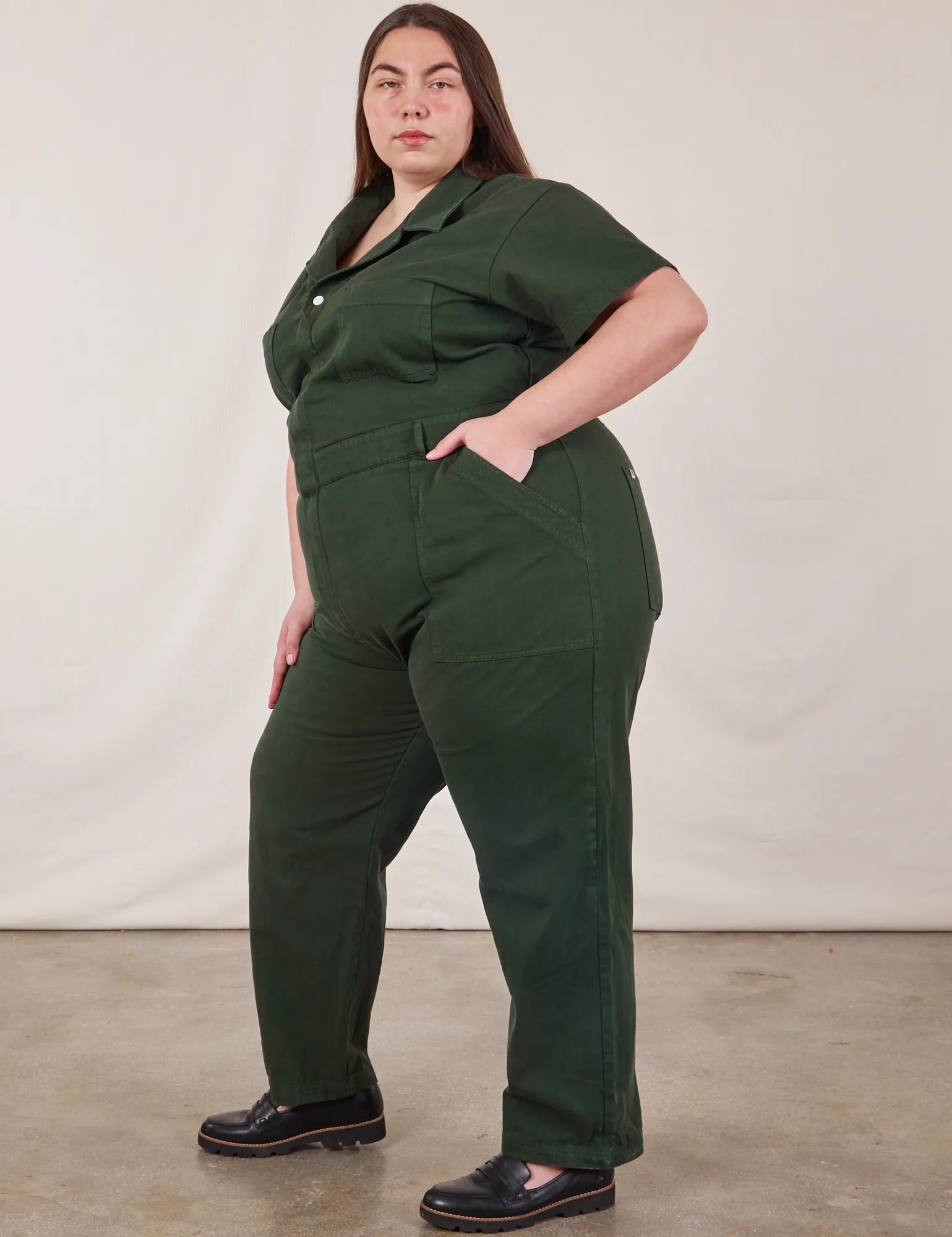 Short Sleeve Jumpsuit - Swamp Green