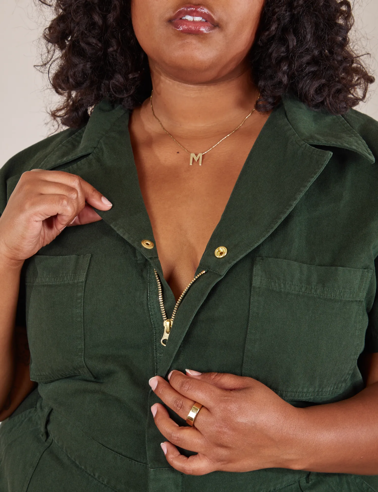 Short Sleeve Jumpsuit - Swamp Green