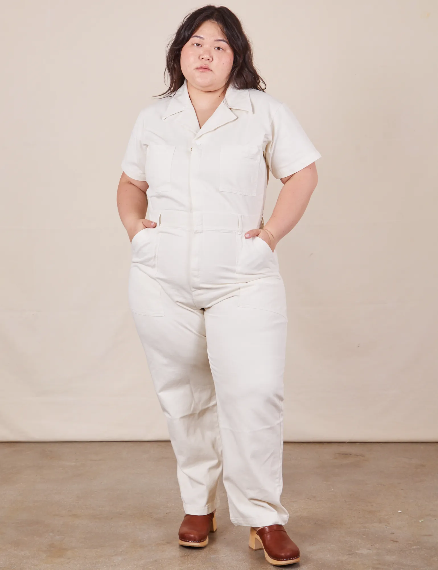 Short Sleeve Jumpsuit - Vintage Tee Off-White