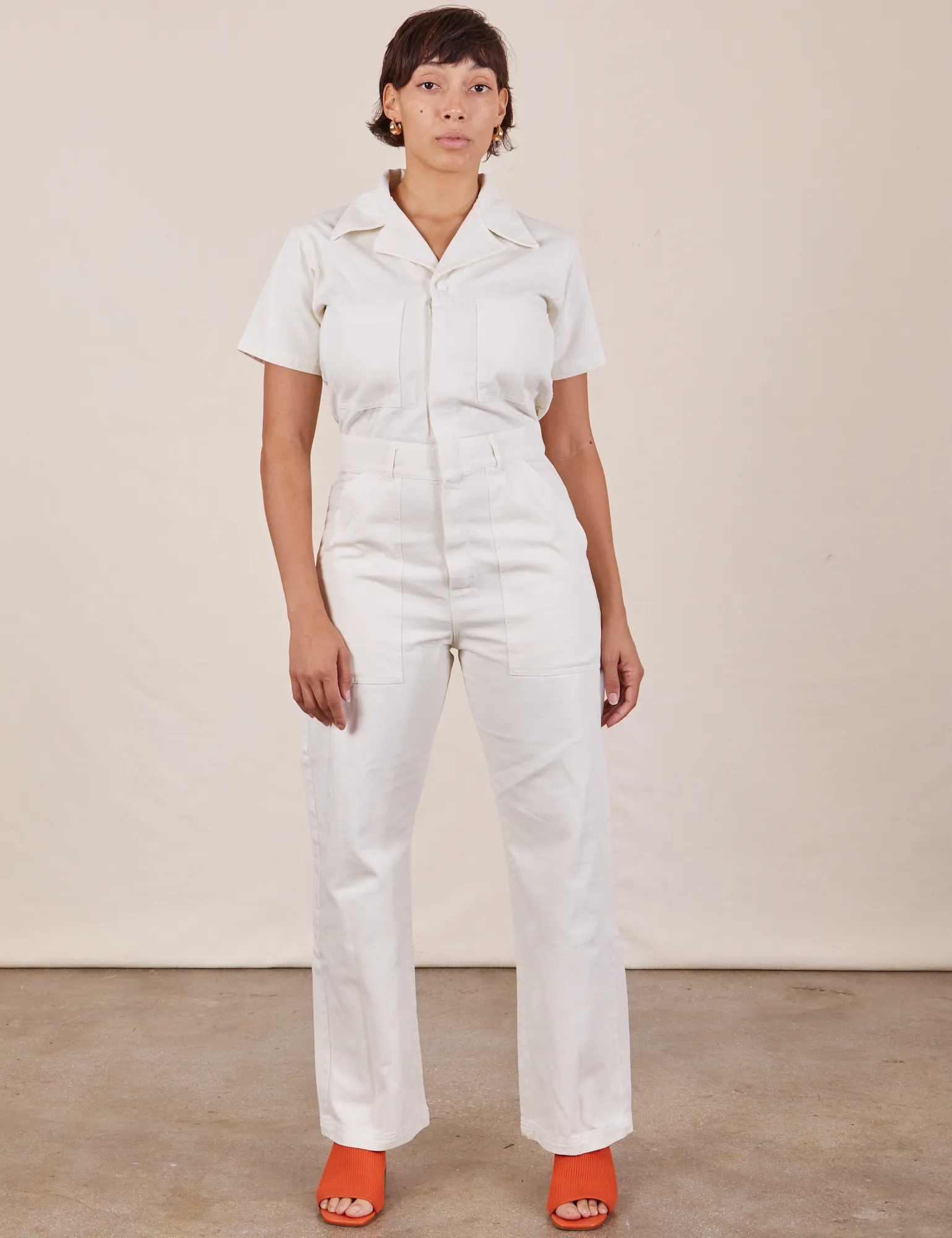 Short Sleeve Jumpsuit - Vintage Tee Off-White