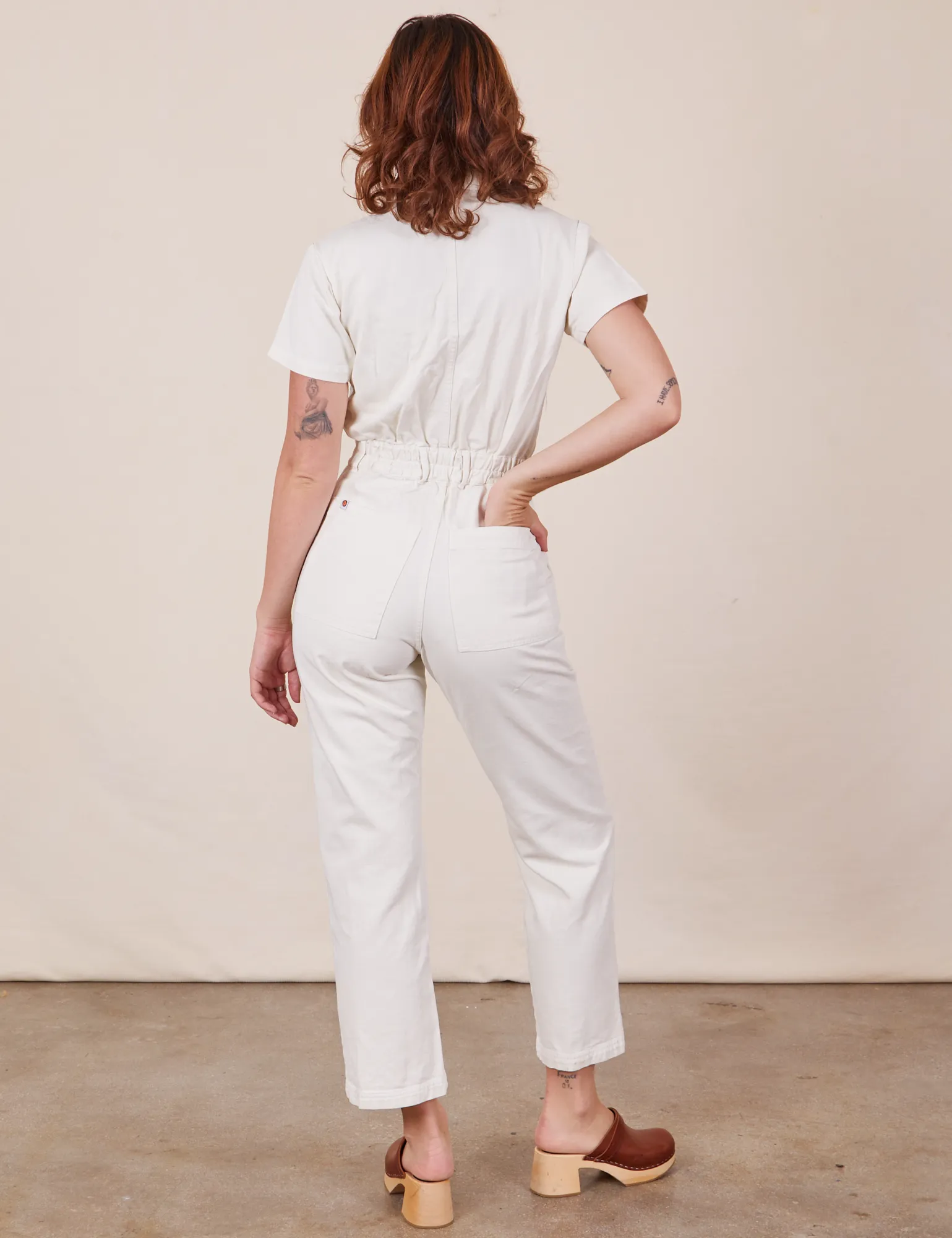 Short Sleeve Jumpsuit - Vintage Tee Off-White