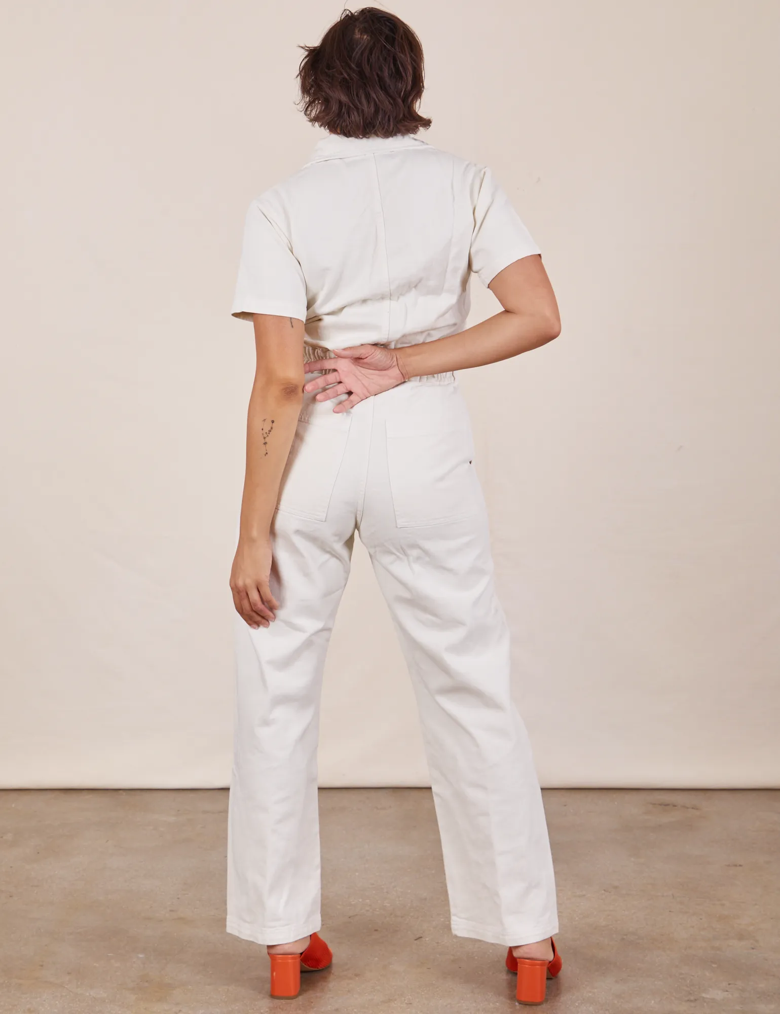 Short Sleeve Jumpsuit - Vintage Tee Off-White