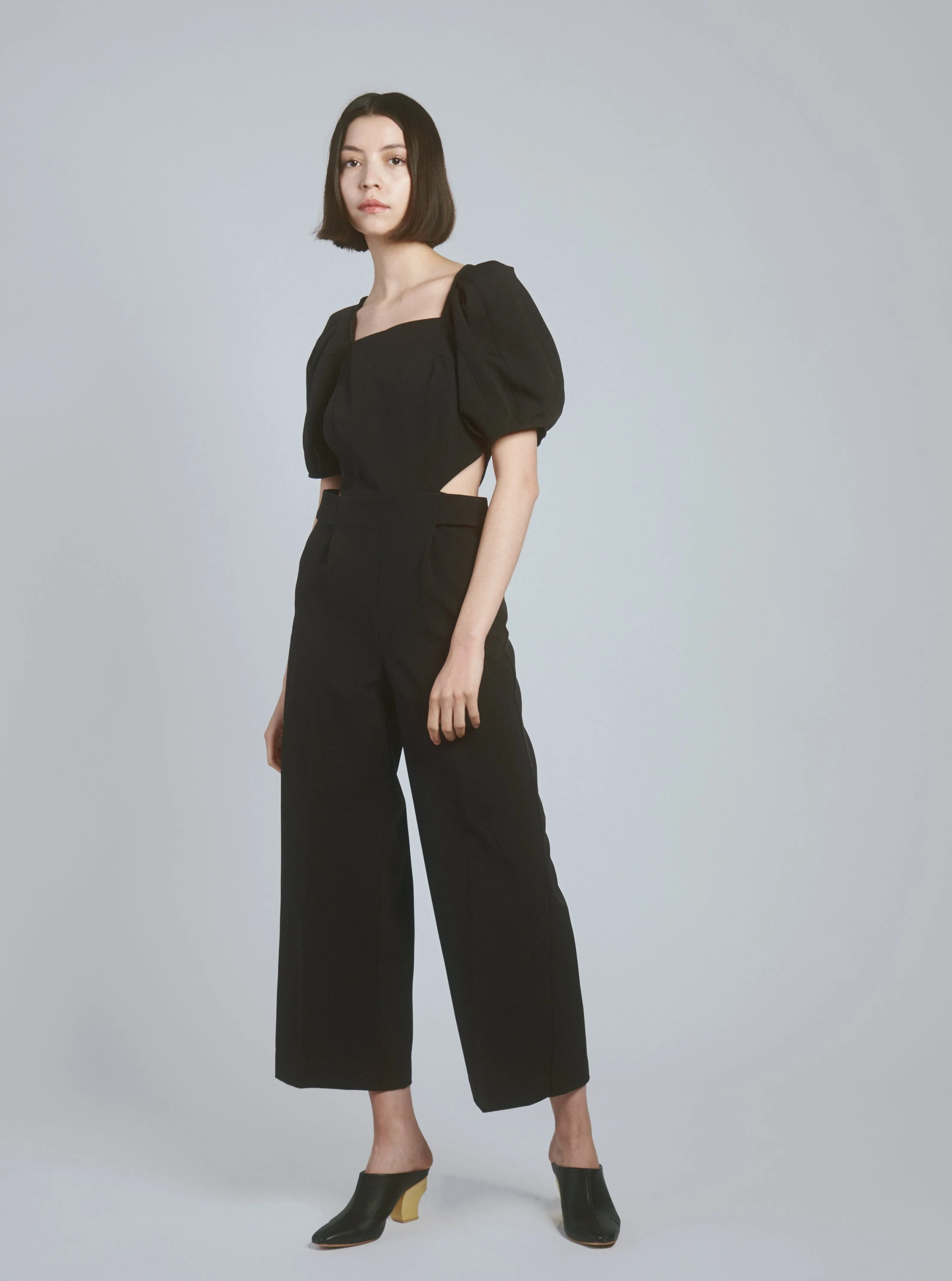 Square Neck Puff Sleeve Jumpsuit