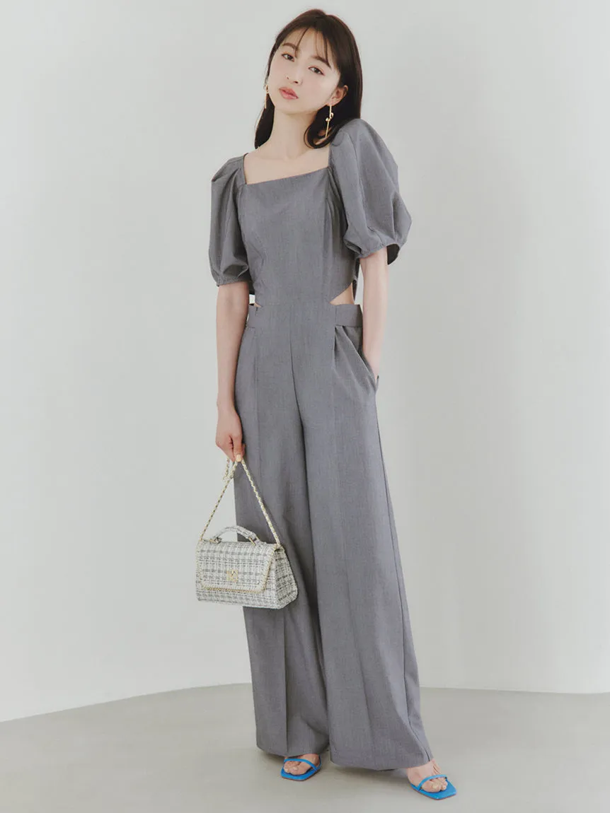 Square Neck Puff Sleeve Jumpsuit