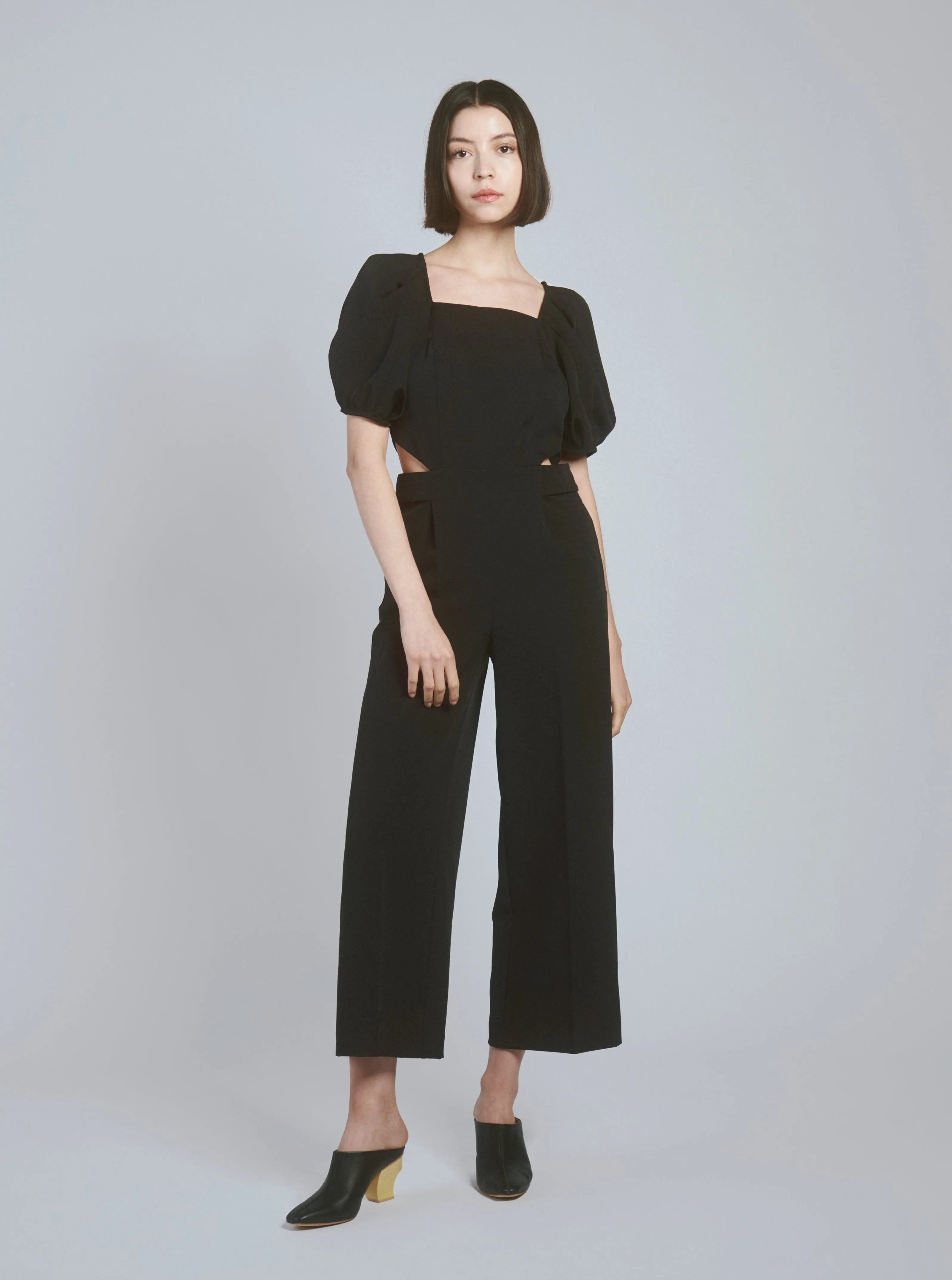 Square Neck Puff Sleeve Jumpsuit