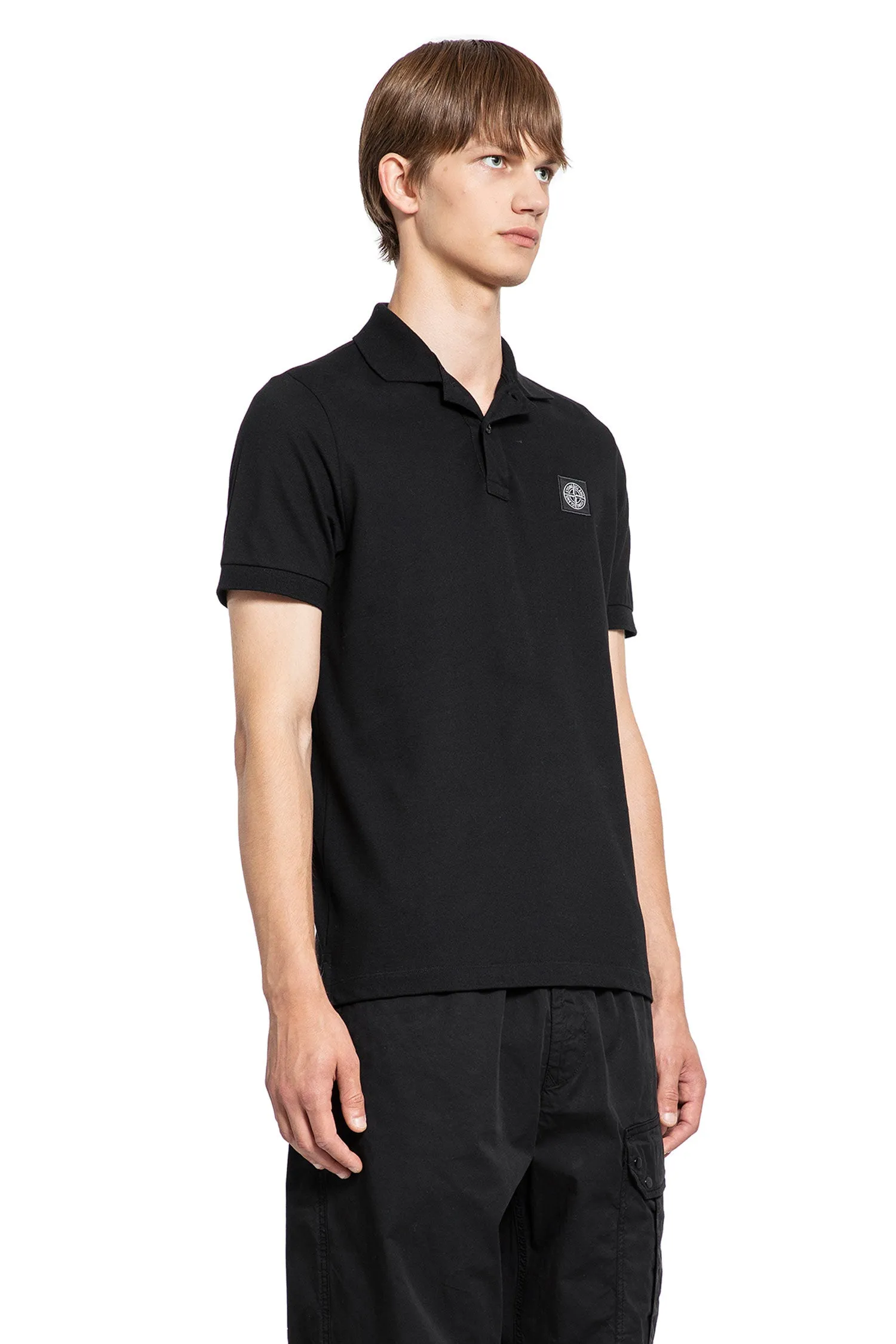 STONE ISLAND MAN BLACK T-SHIRTS & TANK TOPS