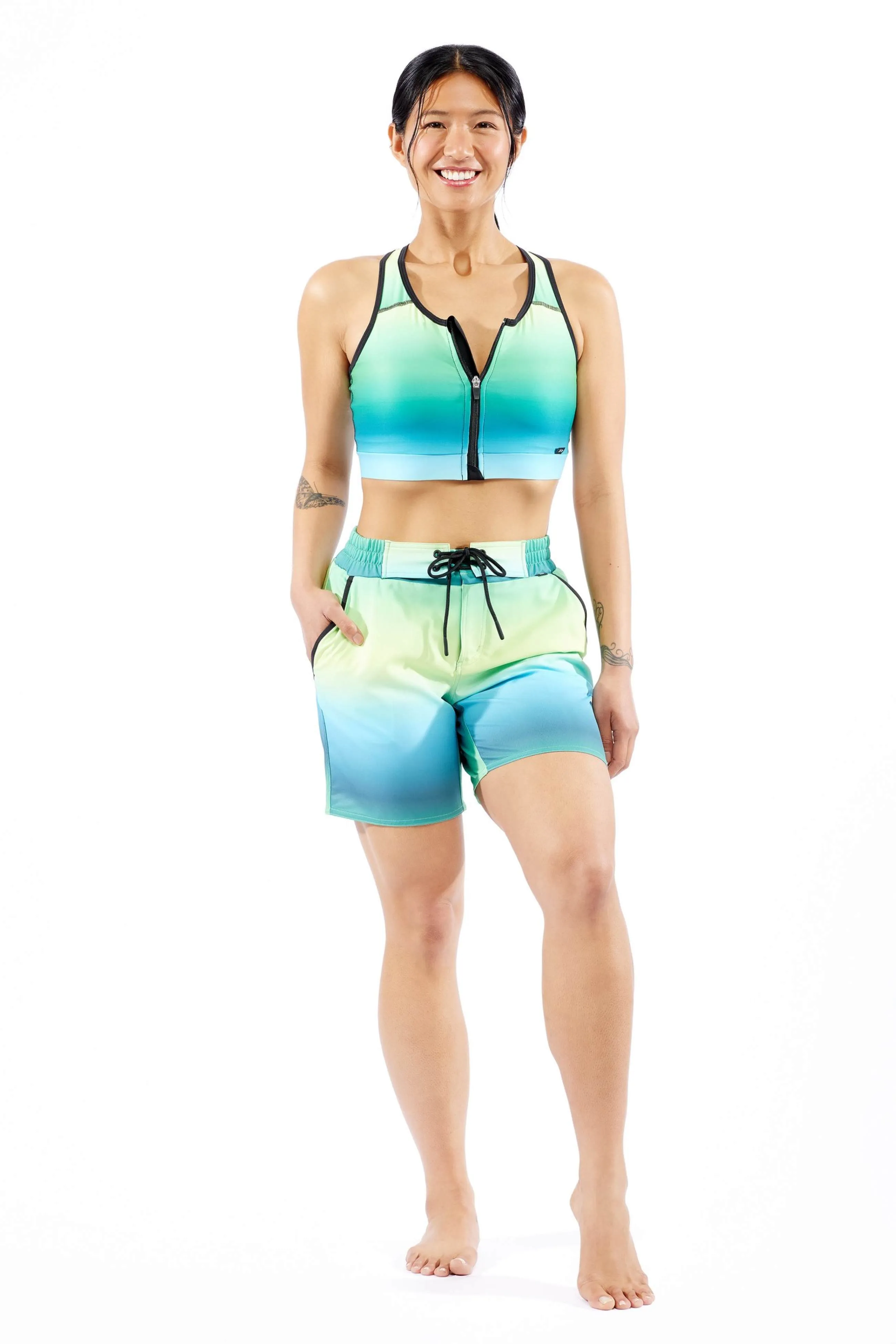 Swim Racerback Zip Top - Under the Surface