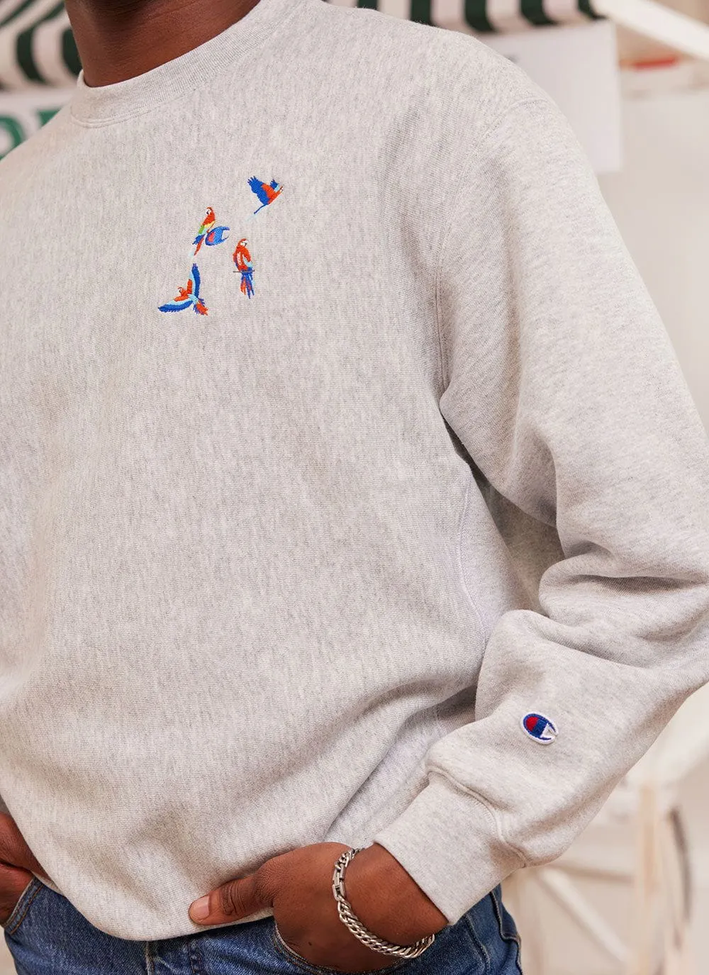 The Menagerie Sweatshirt | Champion and Percival | Heather Grey