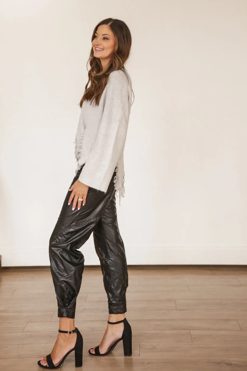 Vegan Leather Boyfriend Pant