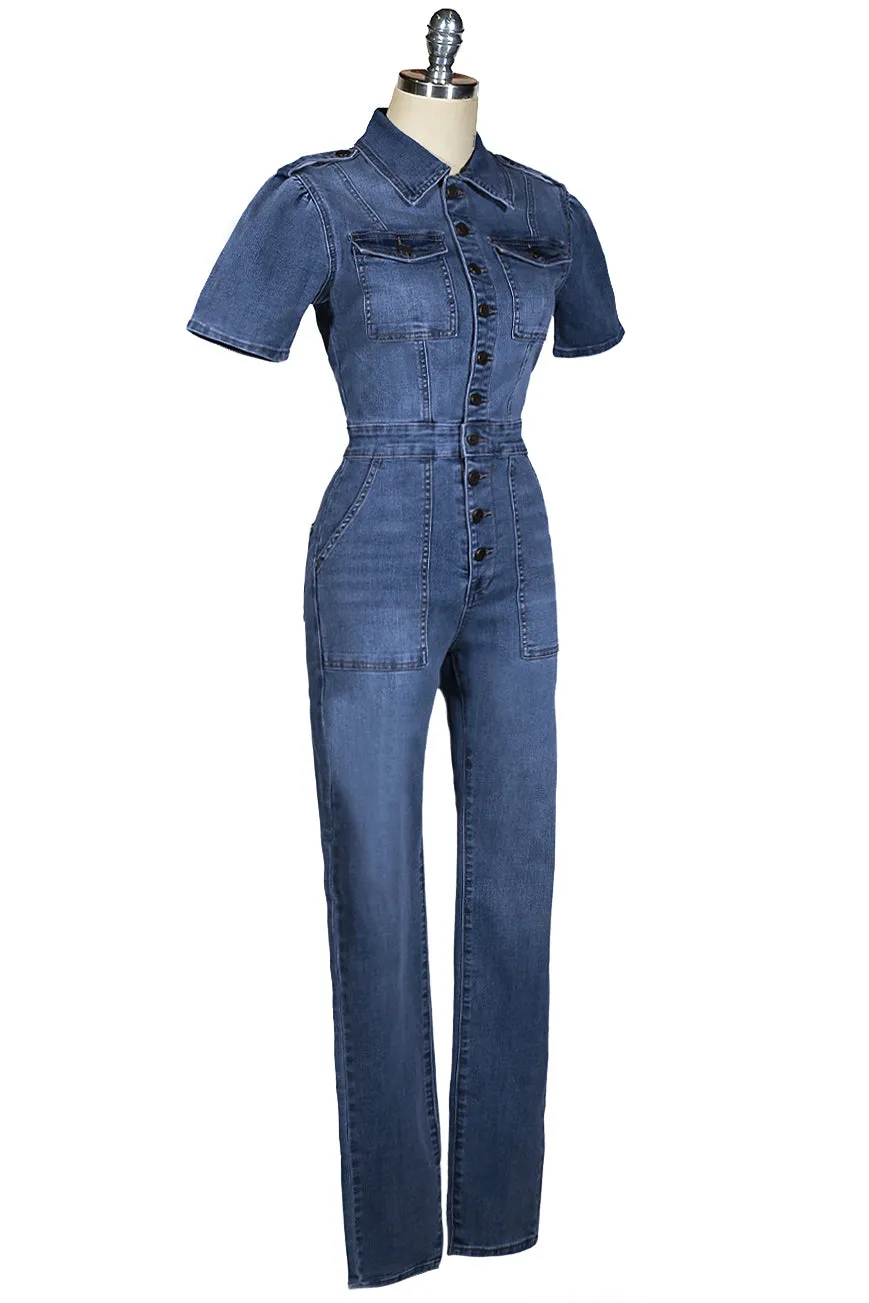 Virginia Jumpsuit (Dark Denim)