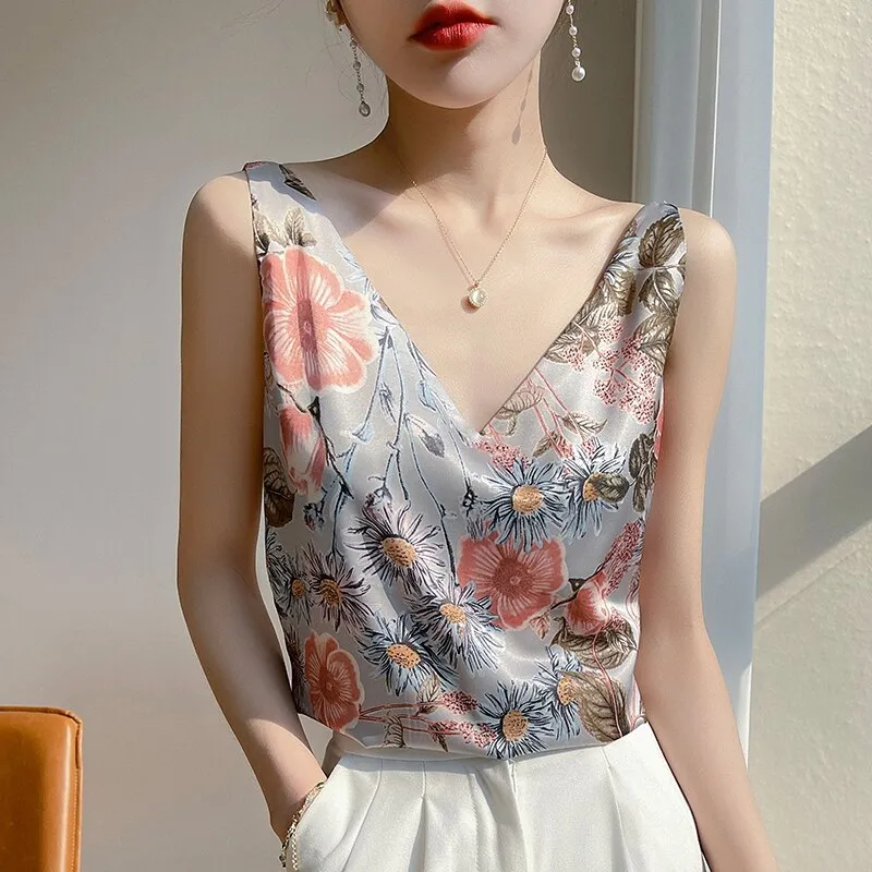 Women's Printed Satin Top