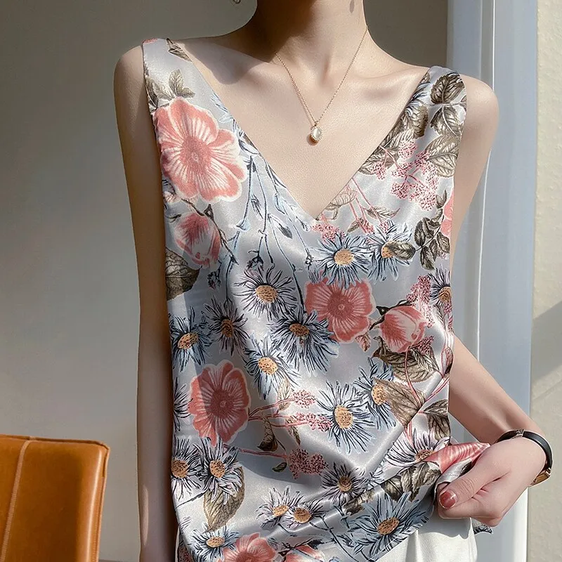 Women's Printed Satin Top