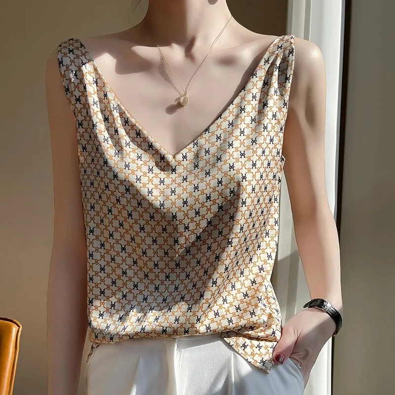 Women's Printed Satin Top